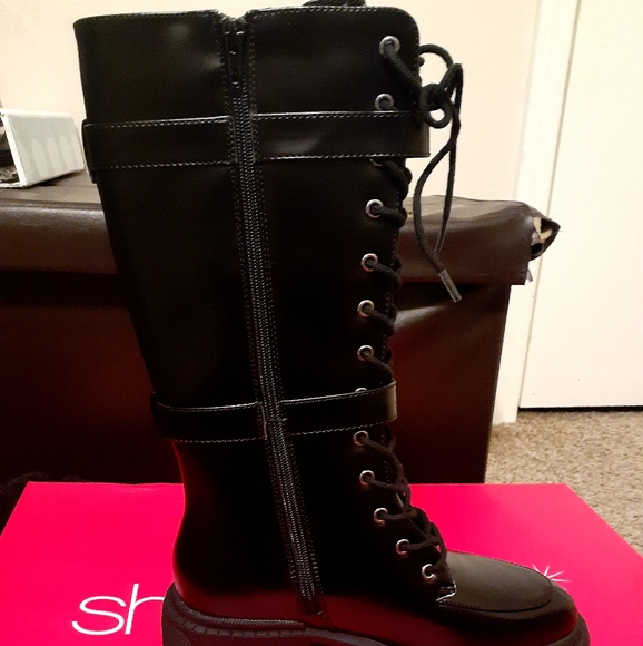 ShoeDazzle tall combat boots - Picture 4 of 5